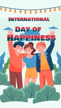 White Modern & Minimal International Day Of Happiness Instagram Reel template
