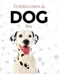 White Modern & Minimal International Dog Day Instagram Portrait template