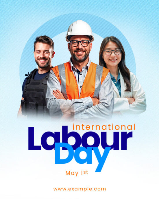 White Modern & Minimal International Labour Day  Instagram Portrait template