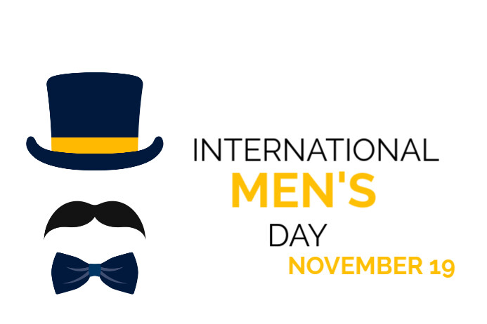 White Modern & Minimal International Men's Day Poster template