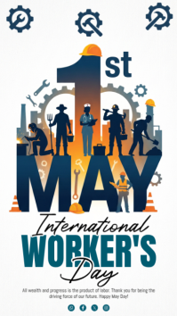 White Modern & Minimal International Worker's Day Instagram Story template