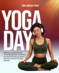 White Modern & Minimal International Yoga Day  Instagram Portrait template