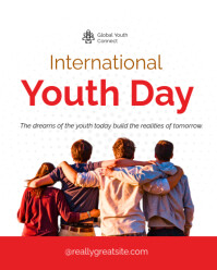White Modern & Minimal International Youth Day  Instagram Portrait template