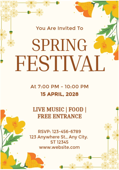 Spring Fair Invitation Copy of White Modern & Minimal Invitation To Spring Festival A5 ...