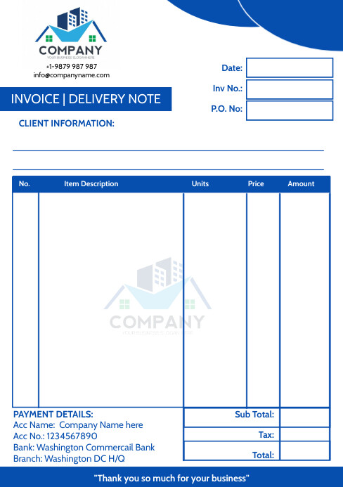 Copy of White Modern & Minimal Invoice Delivery Note | PosterMyWall