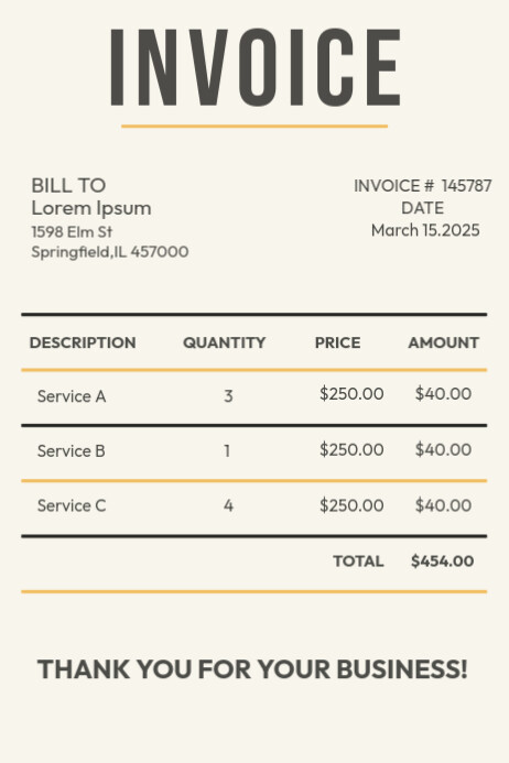 White Modern & Minimal Invoice Template Design Poster Iphosta