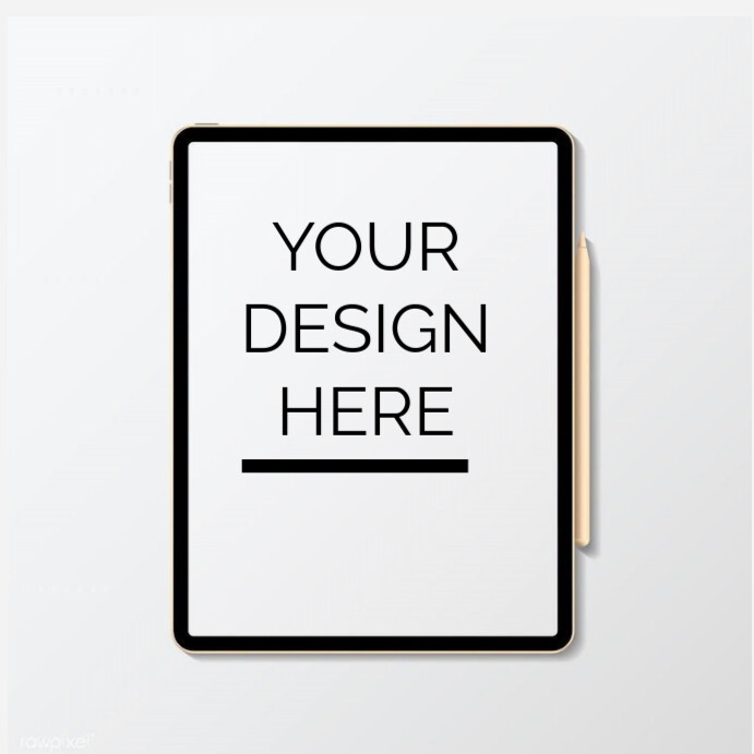 White Modern & Minimal Ipad Mock-up Design Instagram Post template