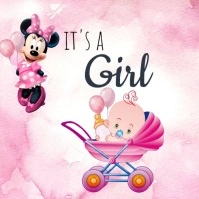 White Modern & Minimal It’s A Girl! Instagram Post template