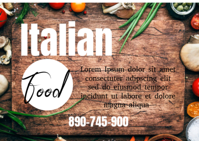 White Modern & Minimal Italian Food Postcard Template | PosterMyWall