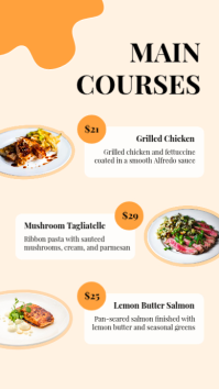 White Italian Restaurant Menu Instagram Story Template - Page 3