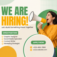 White Job Hiring Wpis na Instagrama Template