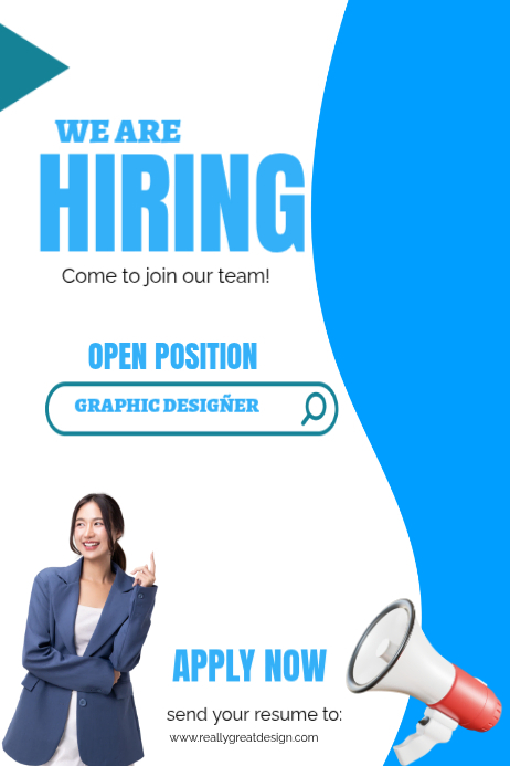 White Modern & Minimal Job Hiring Poster Template | PosterMyWall