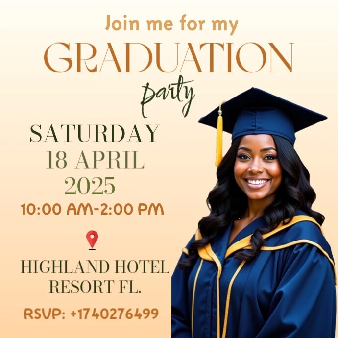White Modern & Minimal Join Me Us Graduation Party Invite Flyer  Instagram Post template