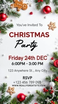 White Modern & Minimal Joyful Christmas Party Invitation Instagram Story template