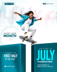 White Modern & Minimal July New Month Social Media Poster Instagram Portrait Video template