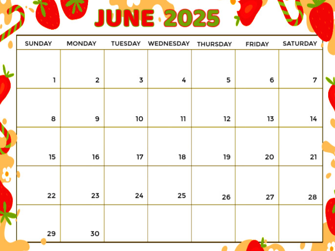 White Modern & Minimal June 2025 Calendar Template  Presentation 演示