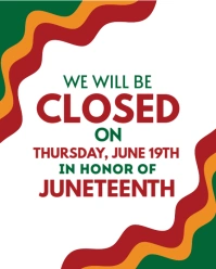 White Modern & Minimal Juneteenth Business Closed Instagram Portrait template