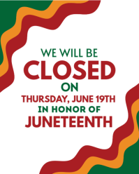 White Modern & Minimal Juneteenth Business Closed Instagram Portrait template