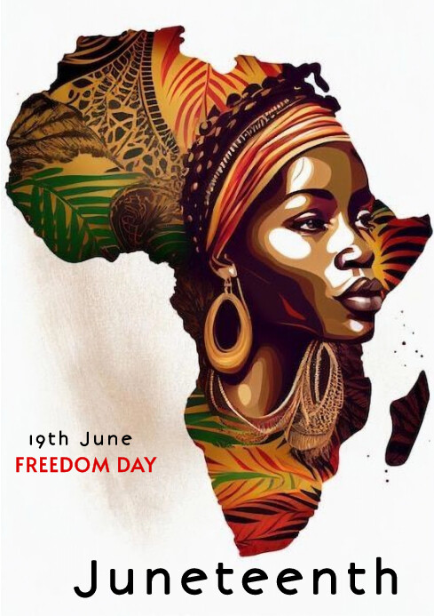White Modern & Minimal Juneteenth Day A4 Template | PosterMyWall