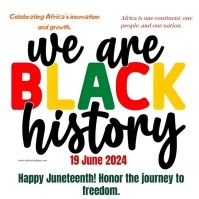White Modern & Minimal Juneteenth Freedom Day Logo template