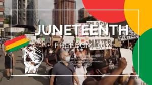 White Modern & Minimal Juneteenth Video  Digi Digitale Vertoning (16:9) template