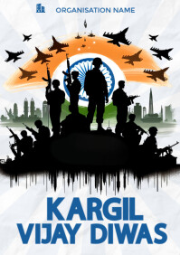 White Modern & Minimal Kargil Vijay Diwas  A3 template