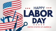 White Labor Day Celebration 数字显示屏 Template