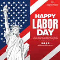 White Labor Day Celebration Instagram 帖子 Template