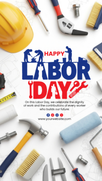 白色 Labor Day Celebration Instagram na Kuwento Template