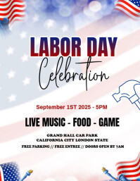 White Modern & Minimal Labor Day Celebration Template Design Flyer (us Letter)