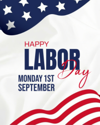 White Labor Day Celebration Instagram Portrait Template