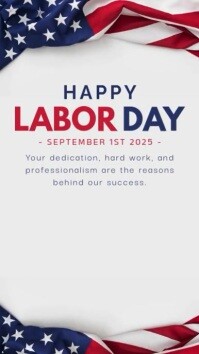 白色 Labor Day Celebration Digitale Vertoning Template