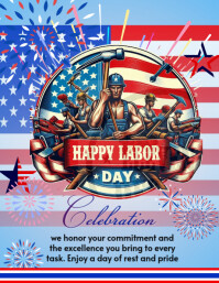 White Modern & Minimal Labor Day  Flyer (us Letter) template