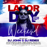 White Labor Day Weekend Party Instagram Post Template