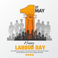 White Modern & Minimal Labour Day Celebration Square Quadrat (1:1) template