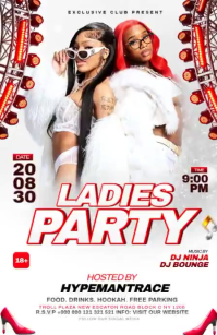 White Modern & Minimal Ladies Party Half Page Wide Video Halv side bred template