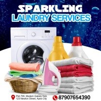 White Modern & Minimal Laundry Service Promotion Instagram Post Instagram-bericht template