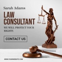White Modern & Minimal Law Consultant Instagram Post Instagram-opslag template