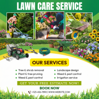 White Modern & Minimal Lawn Care Service Instagram Post Wpis na Instagrama template