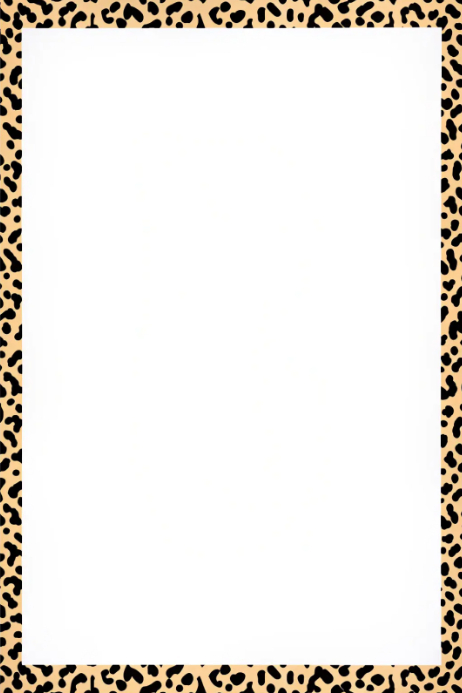 White Modern & Minimal Leopard Print For Invitation Poster template