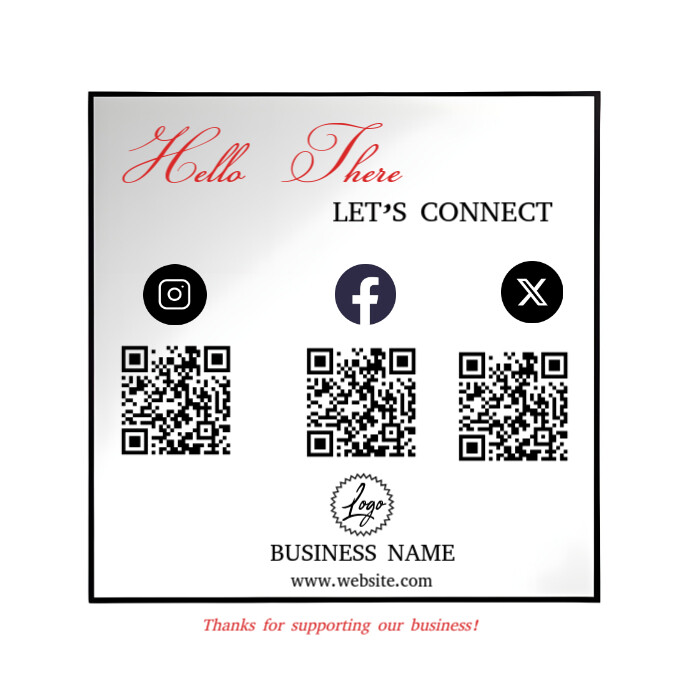 White Modern & Minimal Let's Connect Instagram Post template