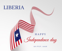 White Modern & Minimal Liberia Independence Day Medium Rectangle 2026 Middelgrote rechthoek template