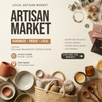 White Local Artisan Market Instagram Post Template