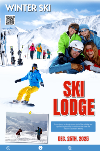 White Modern & Minimal Lodge Poster Poster template