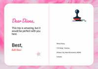 White Modern & Minimal Love Message Template Postcard Poskaart