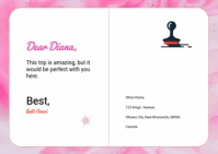 White Modern & Minimal Love Message Template Postcard
