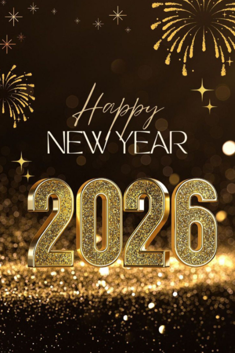 Copy of White Modern & Minimal Luxury Gold Happy New Year 2026 Flyer ...