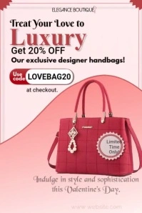 White Modern & Minimal Luxury Handbags Poster template