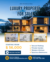 白色 Luxury Real Estate Instagram Portrait Template