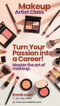 White Modern & Minimal Makeup Artist Class Instagram Story Video template